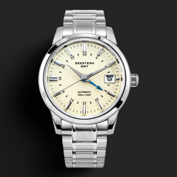 Orologio Seestern S446 GMT meccanico automatico Seiko NH34 GMT