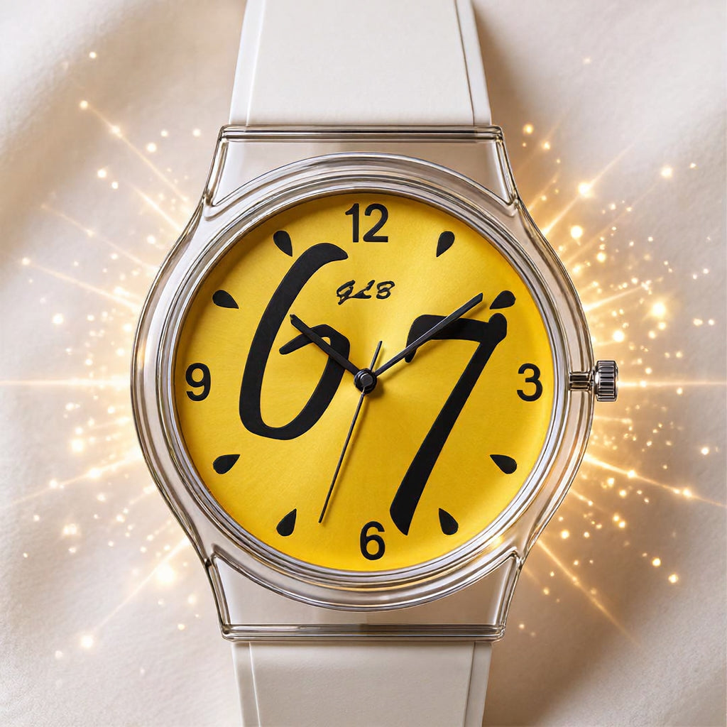 Orologio da ragazzo sportivo giallo e bianco stile pop SIX SEVEN