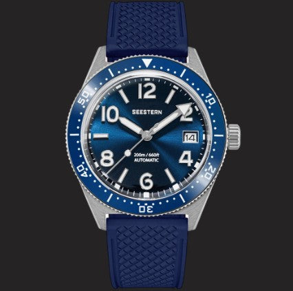 Orologio meccanico automatico subacqueo Seestern Blu