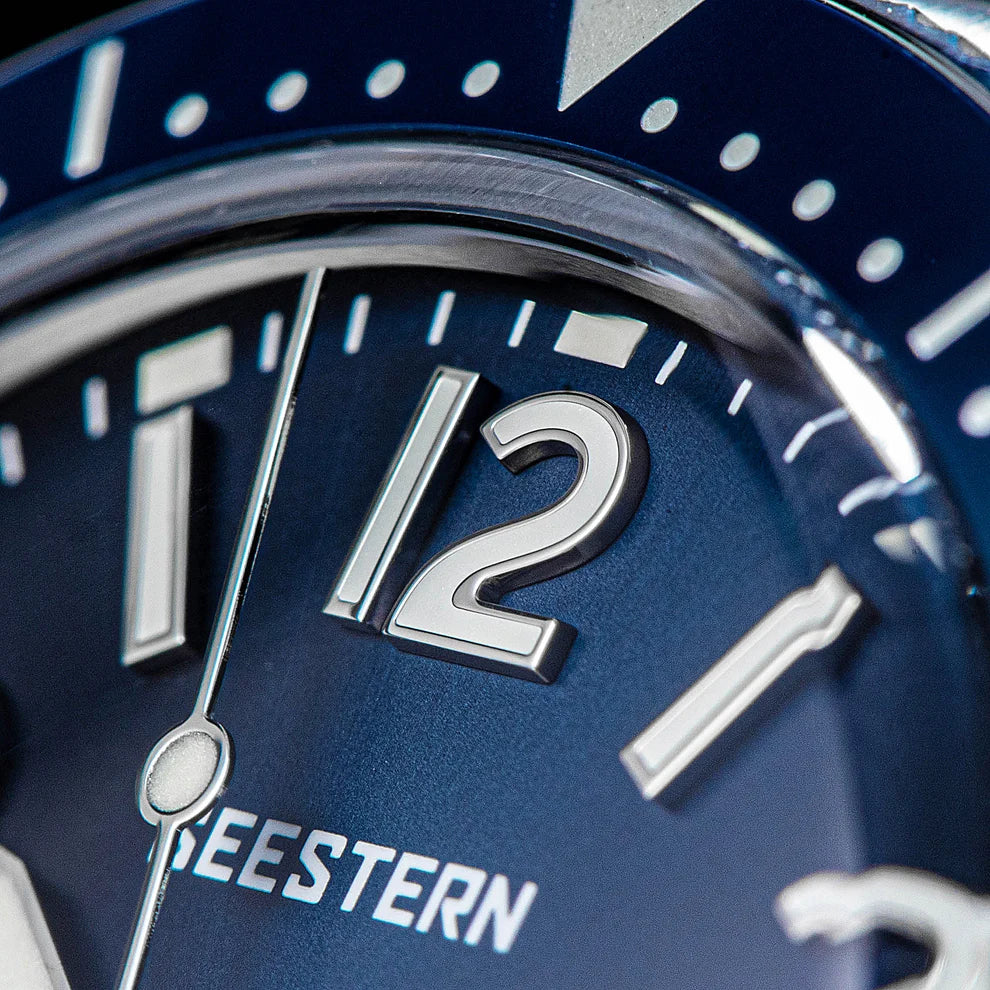 Orologio meccanico automatico subacquo Seestern Blu