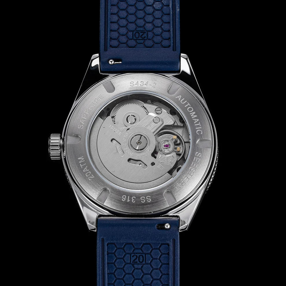 Orologio meccanico automatico subacquo Seestern Blu