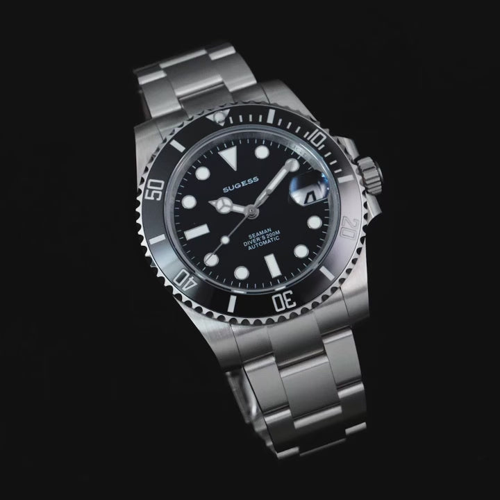 Orologio meccanico automatico subacqueo Ocean Star Nero